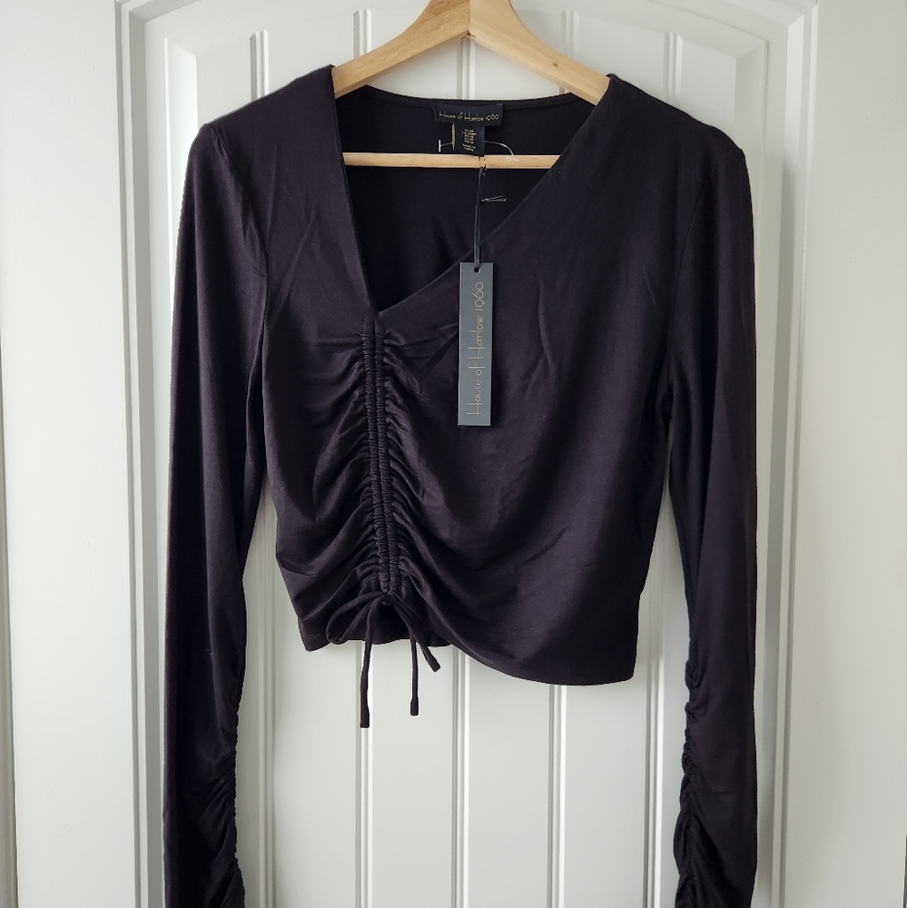 HOUSE OF HARLOW 1960 Long Sleeve Crop Top